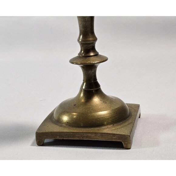 Vtg Solid Brass Candlestick Holder 7" Colonial Style MCM Pillar Taper Candles - Picture 8 of 11